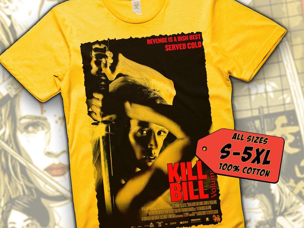 Футболка Kill Bill V12 Винтажная ЖЕЛТАЯ футболка Цифровая печать DTG Размеры S M L XL 2XL 3XL 4XL 5XL