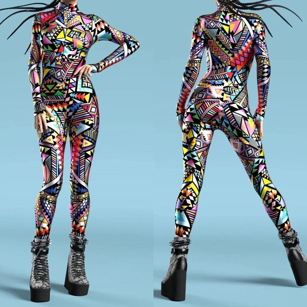 3D цифровая печать сценических костюмов для взрослых Хэллоуин Мероприятие Карнавал Тематическая вечеринка Костюм для косплея Костюм для ролевой игры Комбинезон