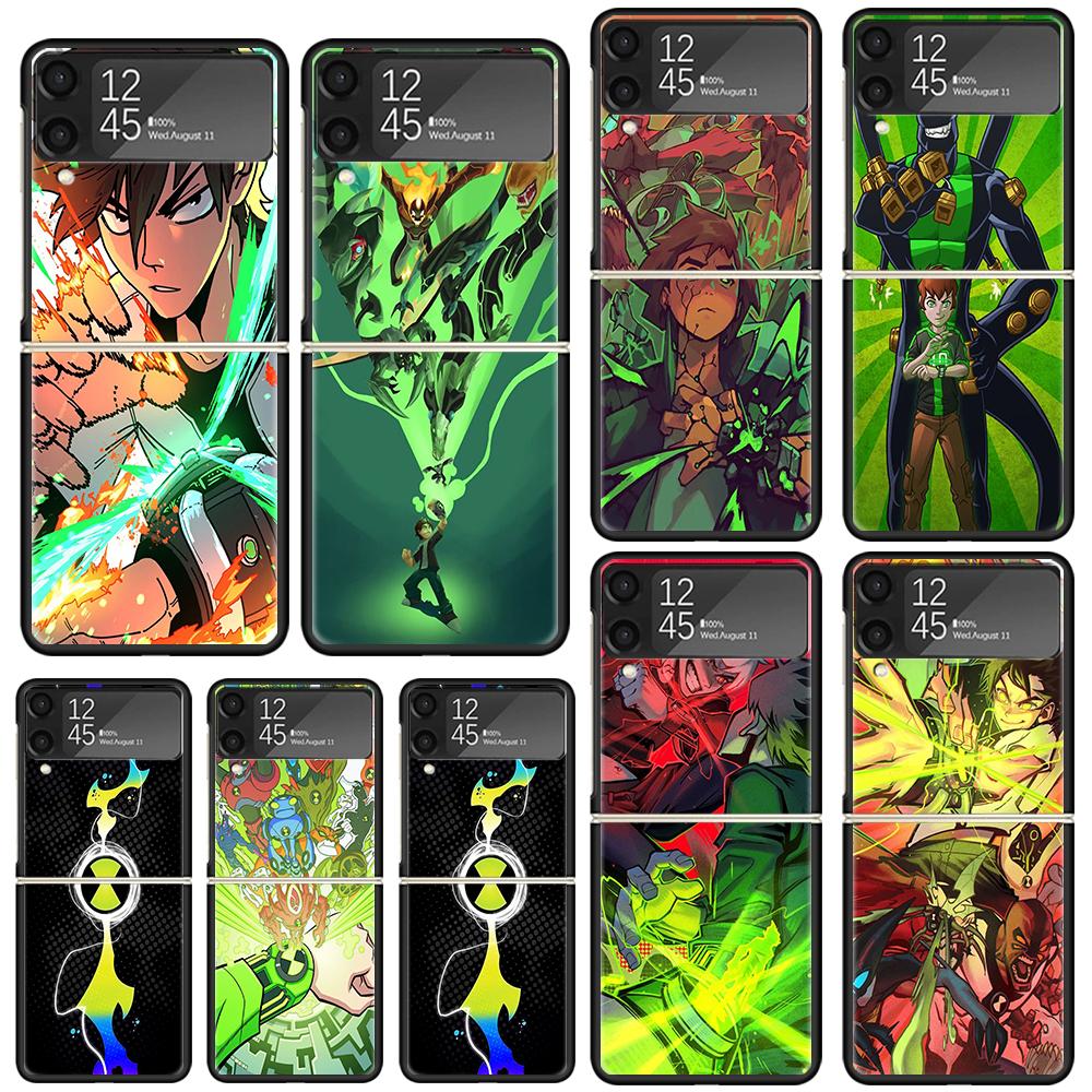 Cen Мультяшный 10 Чехол для телефона для Samsung Galaxy Z Flip 7 6 5 4 3 5G Flip3 Flip4 Flip5 ZFlip6 ZFlip7 Черный Fundas Прозрачный Galaxy