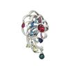 Wuiha Vintage 925 Sterling Sliver Lab Sapphire Ruby High Carbon Diamond Gemstone Corsage Flower Brooch Brooches Pin Fine Jewelry