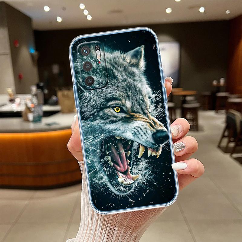 UP6 Animal Wolf Transparent Phone Case for Samsung Galaxy A04 A04S A14 A23 A34 A54 M23 M33 M52 M53