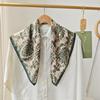 Korean Style Cotton And Linen Tactile Artistic Retro Small Square Scarf, Headscarf, Women'S Spring And Autumn Neck Protection Sc