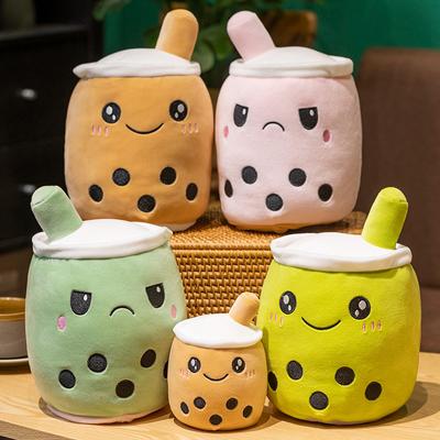 Bubble Tea Двусторонняя плюшевая мягкая милая еда Молочный чай Мягкая Обнимашка День Рождения Рождество Молочный чай Чашка Плюшевая игрушка для отправки в подарок на праздник