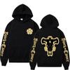 Anime Black Bulls Squad Emblem Hoodies Comfortable Long Sleeves Sweatshirts Men Women Casual Oversized Streetwear Tops