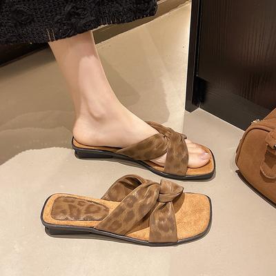 Французский нишевый дизайн Baotou мюли женские летние новые сандалии с перекрестными ремешками, модные сандалии интернет-знаменитости