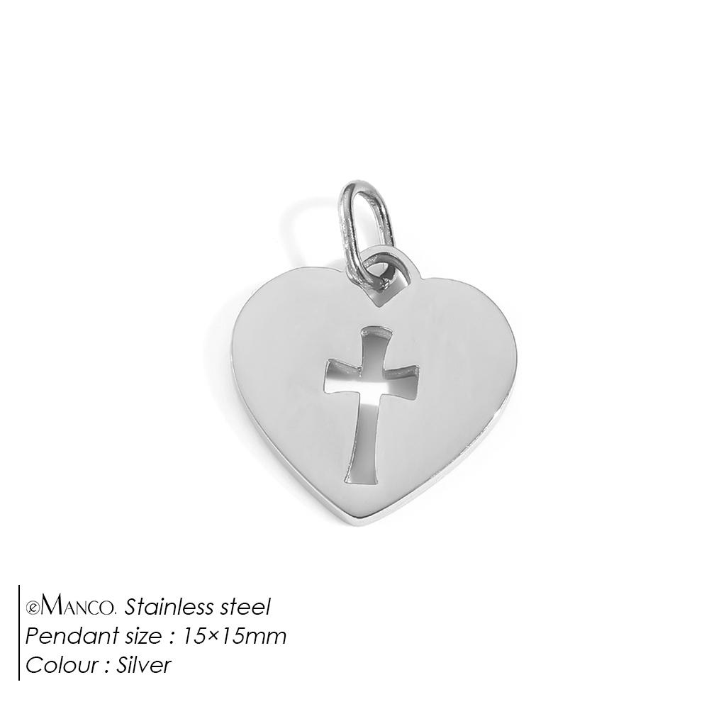 eManco Stainless Steel Micro Zirconia Cross Charms Making Women's DIY Bracelet Necklace Jewelry Accessories 48 Hour