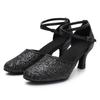 Женская обувь для современного танца, обувь для бальных танцев на каблуке, вечерние танцевальные туфли с блестками, 5 см