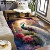 Crystal Velvet Pink Peacock Living Room Carpet Decoration Bedroom Bedside Carpet