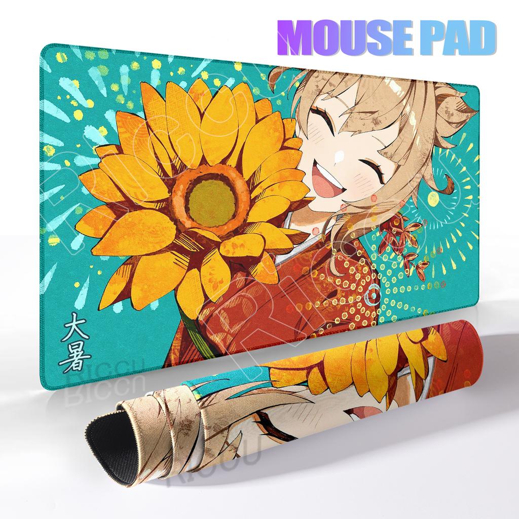 Игровой Большой Коврик для Мыши Genshin Impact Коврик для Мыши Extra Kawaii Настольный Коврик для Компьютерной Клавиатуры XXL Игровой Коврик для Стола Аксессуары для Киберспорта Коврик