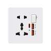 Universal 3/5Pin Smart Socket With 20W Fast Charging Type-C Port,UK Plastic Electrical Wall Double USB Power Outlet AC 110V-250V