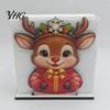 Sturdy Wood Napkin Rack Wooden Christmas Holder, Gingerbread Man And Deer Design, Table Ornament Decorative Vertical Paper Towel Storage for