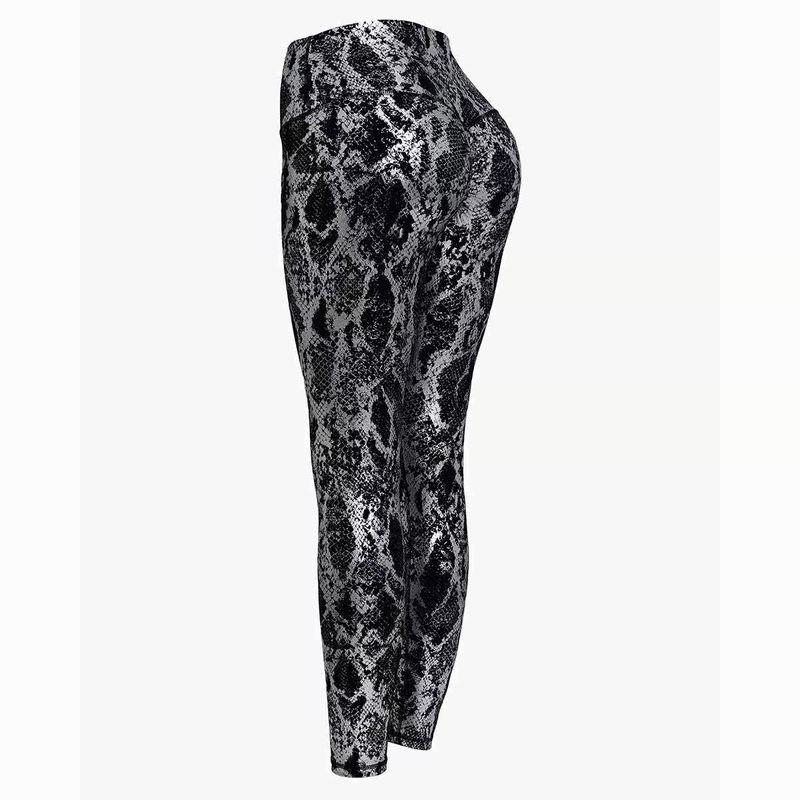 Tight Elastic Bronzing Yoga Pants Fashion Wind Cross-Border Snake Pattern Peach Hip Fitness Pants High Waist Slimming Sports Pants