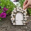 Wooden Elf Door Art Statues Handmade Fairy Gardens Doors Windows Door Miniature  Garden Decorations