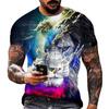 Мужская повседневная футболка с коротким рукавом с принтом животных в стиле ретро на 3D-принте Мужская футболка