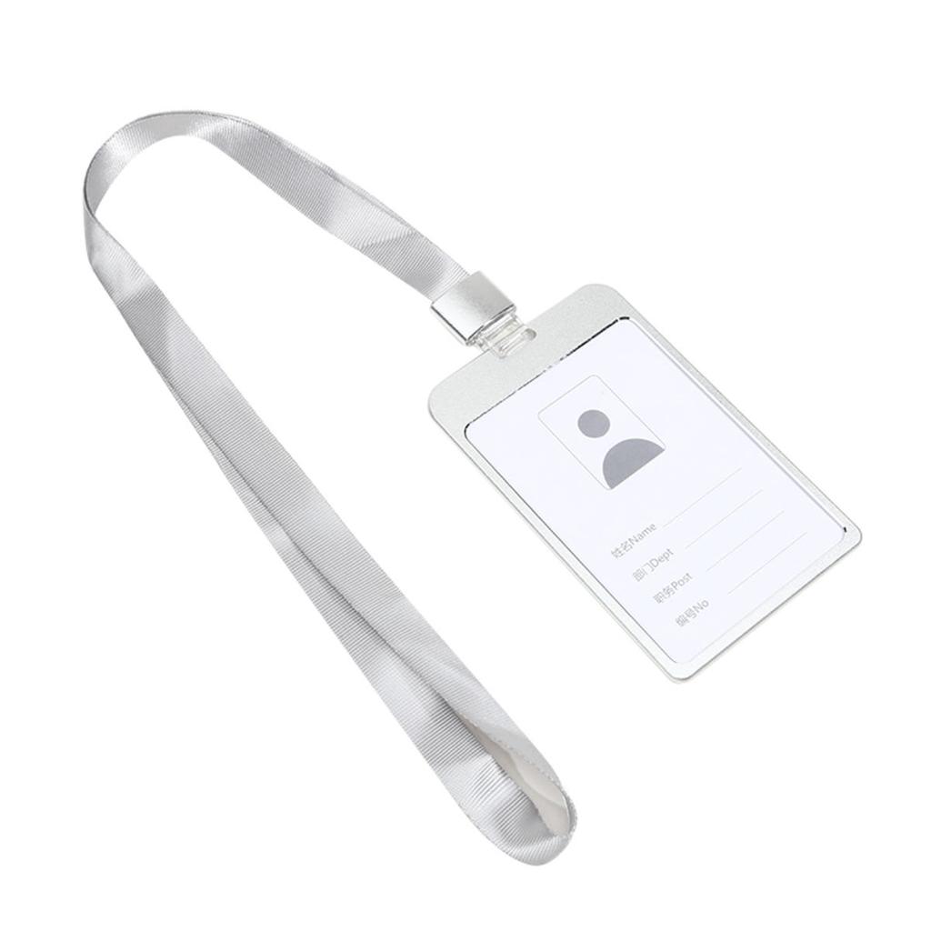 Модный чехол для карточек Женский Мужской Алюминиевый сплав Держатели для визиток Рабочий Бейдж Держатель для шнурка Металлические Сумки Чехол