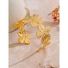 Eetit Waterproof 18K Golden Plated Stainless Steel Flower Cuff Open Bracelet Bangle Wholesale Daily Wear Fashion Trendy Jewelry