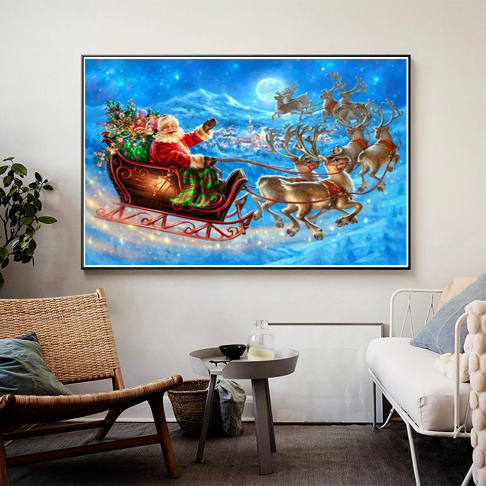 Christmas 5D DIY Diamond Painting Landscape Rhinestone Picture Cross Stitch Kit Full Diamond Embroidery Mosaic Home Decoration