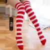 Black & White Striped Christmas Cosplay Over-the-Knee Socks - Japanese Style Student Socks