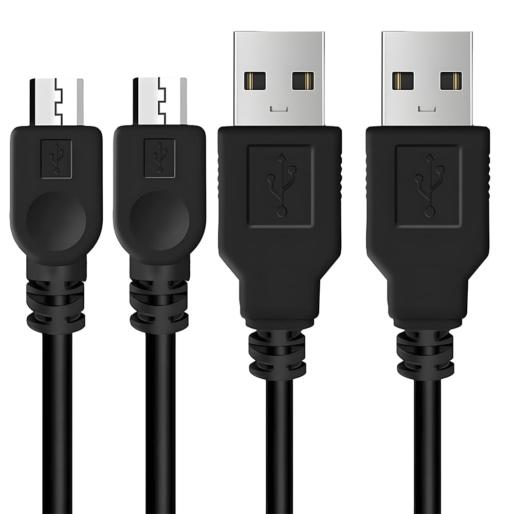 ZBYMOTW Mini USB Charging Cable for Game Controllers 1.2m (2-pack)