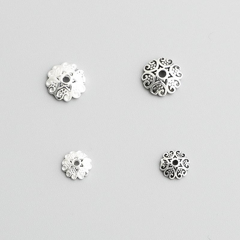 Разделитель колпачков для бусин в форме цветка из стерлингового серебра S925 для браслетов ручной работы своими руками