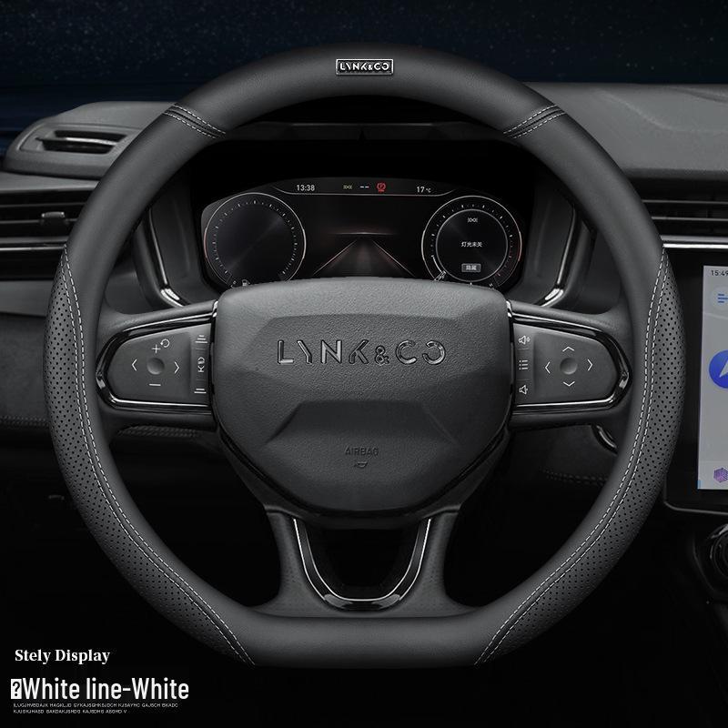 All-Season Genuine Leather Steering Wheel Cover for Lynk&Co 01 and 02/03 PHEV