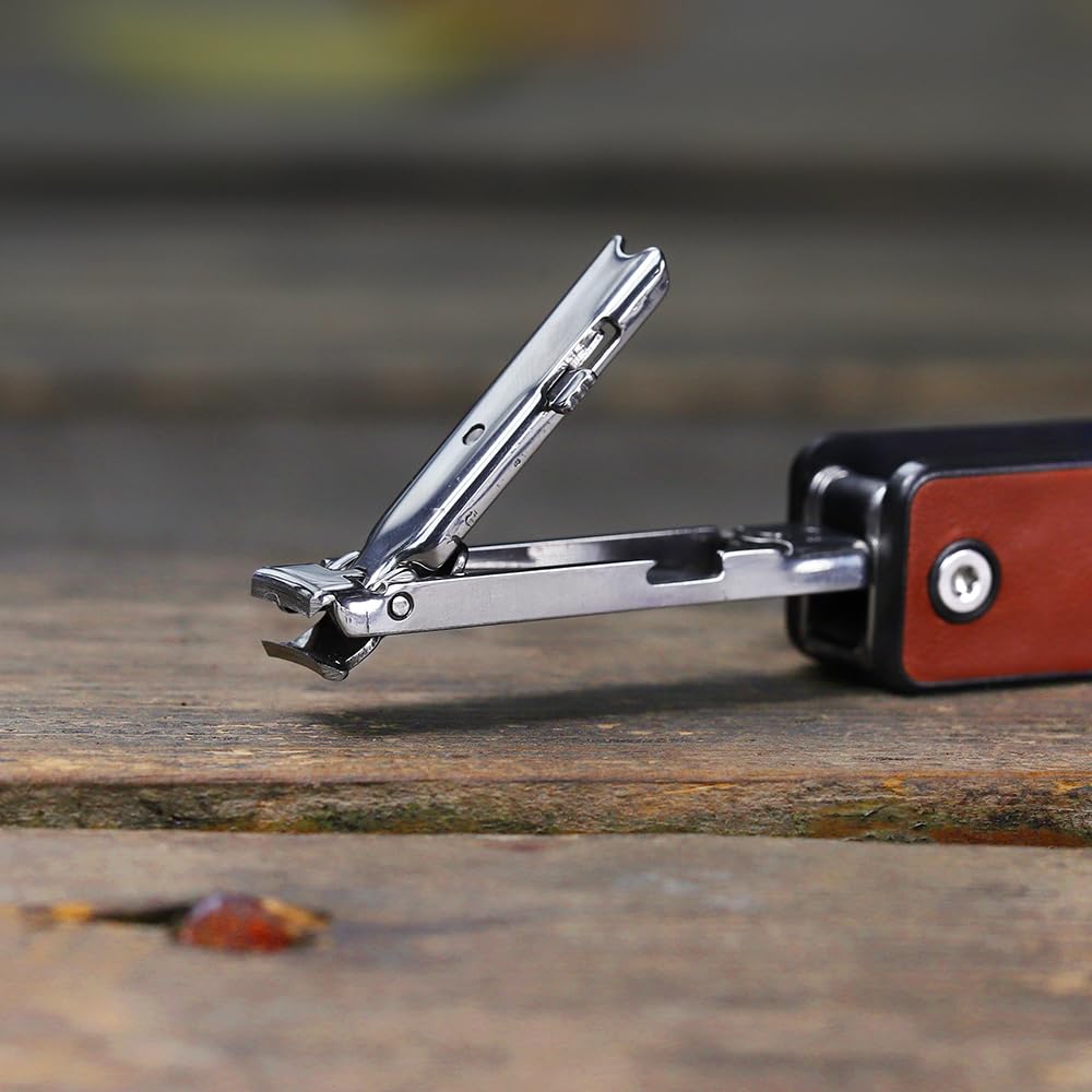 ROXON M4 Портативный инструмент для стрижки ногтей с кожаным карманным ножом, безопасным средством личной гигиены с такими функциями, как флакон для ногтей, что делает его практичным