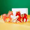 Keychain Pendant Double-Sided Rhinestone Chinese Zodiac Fortune-Attracting Horse Key Chain Metal Handbag Charm