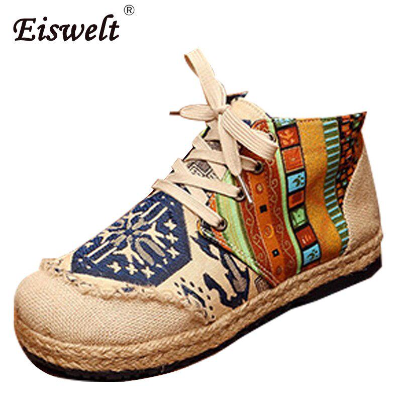 Женские хлопковые кеды в этническом стиле