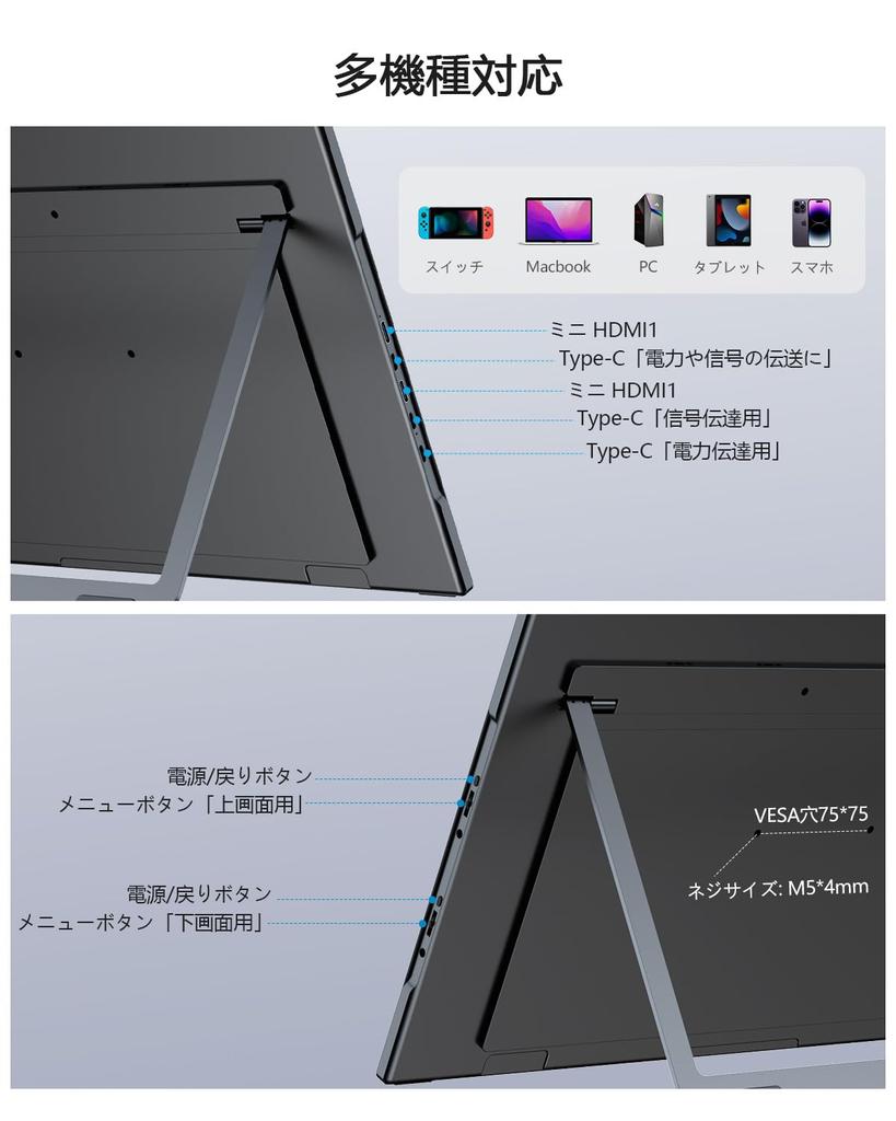 Dual Mobile Monitor Inch Mobile Monitor 2 Screen EVICIV Triple Monitor FHD1080p Foldable Dual Display Mobile Display Portable Monitor Auto Rotate Full