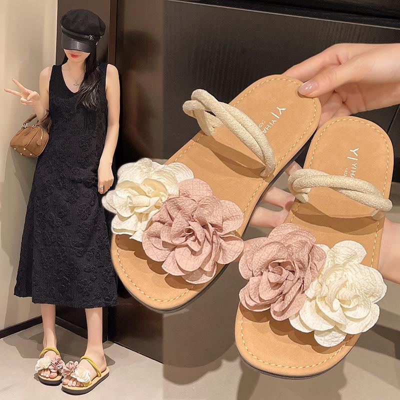 Летняя модная обувь, удобные и износостойкие тапочки на одно плечо и легкие тапочки на плоской подошве для домашнего использования