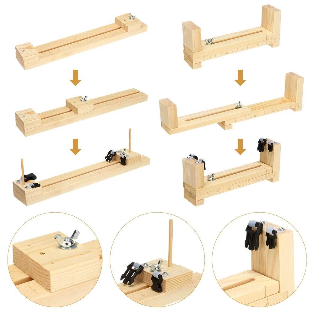 NobleEagle Adjustable Paracord Jig Set for DIY Craft Bracelets Lanyard Weaving Maker Wooden Frame Braiding Tool Kit