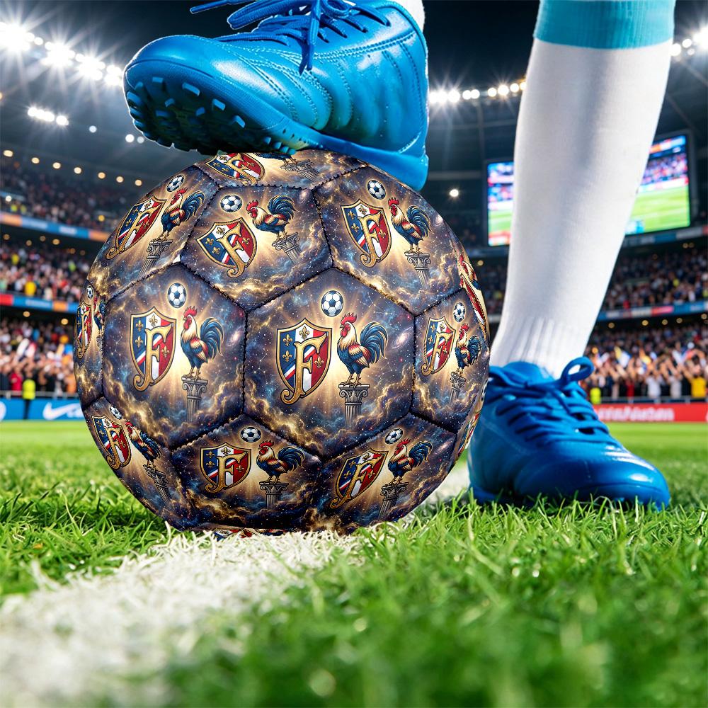 France Football Напечатанный Размер 5 Футбольный Мяч Износостойкий Стандартный Тренировочный Мяч для Взрослых Подарок для Фанатов для Матчей в Помещении и на Открытом Воздухе Спортивный