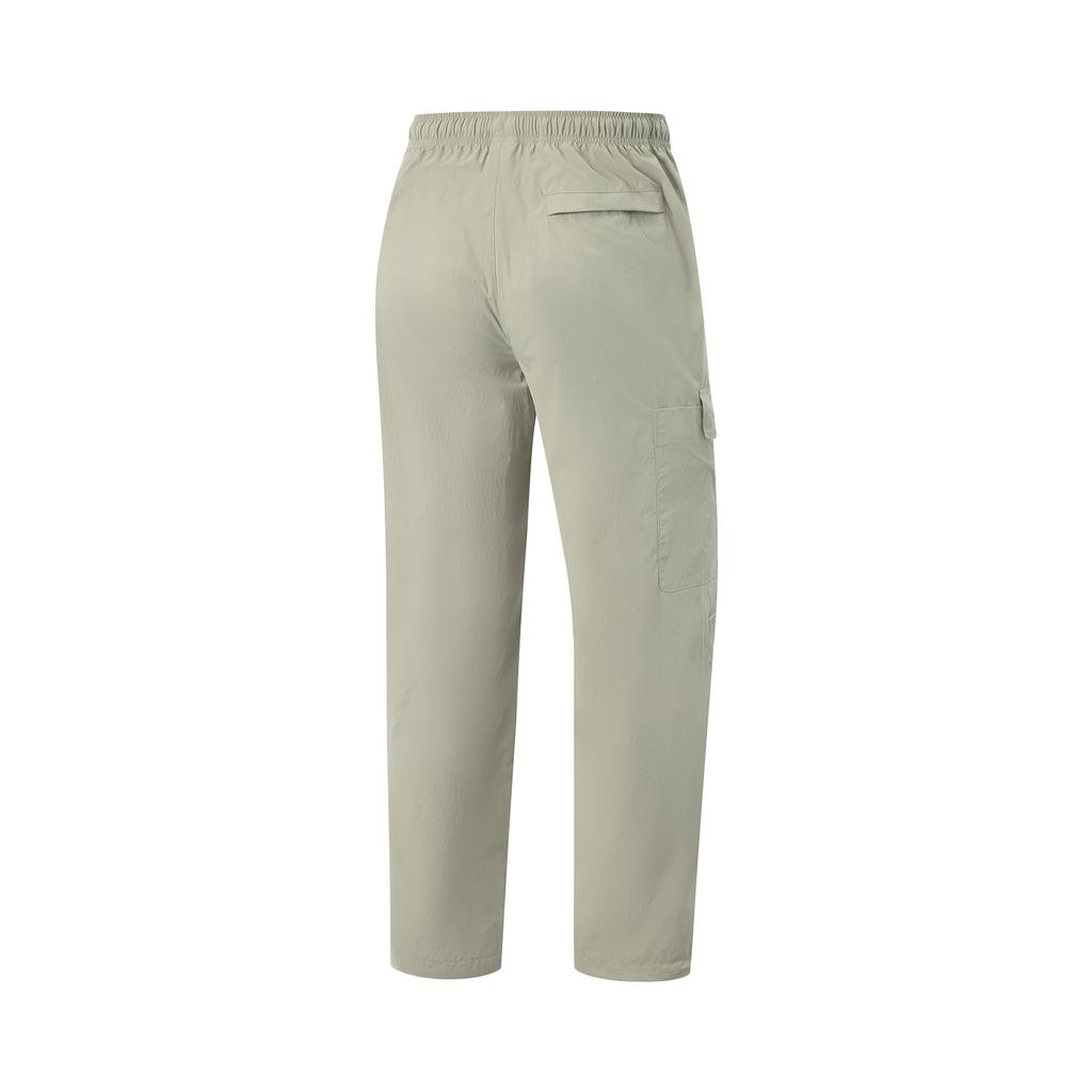 Li-Ning Баскетбольная серия Анти-Пять Повседневные Простые Однотонные На шнуровке Прямые вязаные спортивные штаны Мужские штаны Каменно-серый AYKV755-1