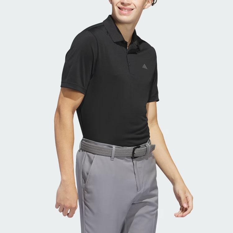 adidas Рубашка поло Performance Golf Solid Color Logo с коротким рукавом Polo для мужчин, черные IN6418