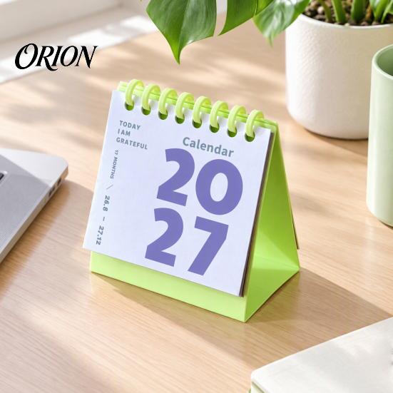 2027 Desktop Calendar Mini Desk Calendar, Spiral Bound Standing Flip Monthy Schedule Planner Small for Home Office