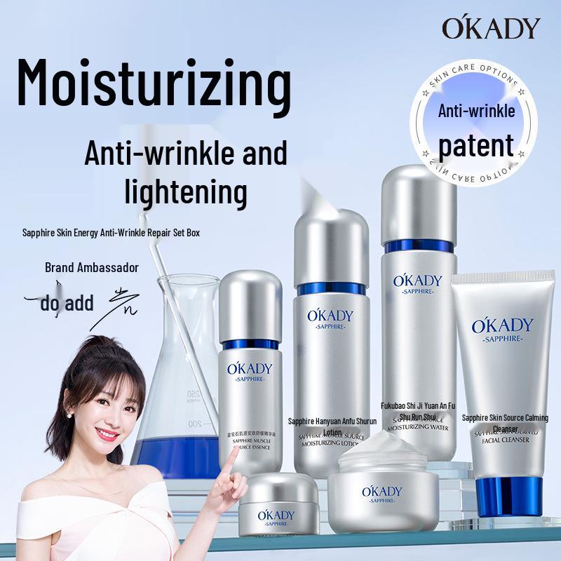 Успокаивающий набор Opeilan с сапфиром для кожи: Увлажняющий подарок из шести предметов на День матери.
