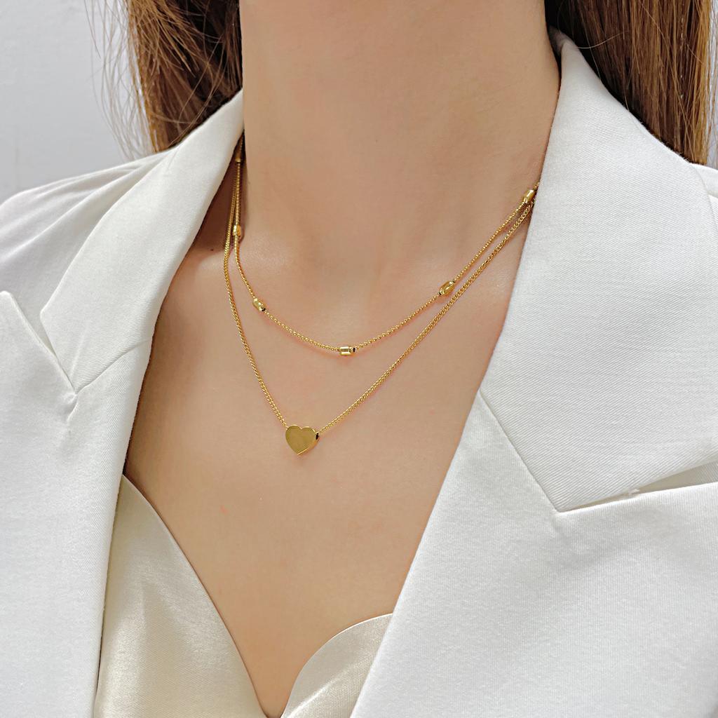 OPK Двухслойное колье Love из титановой стали