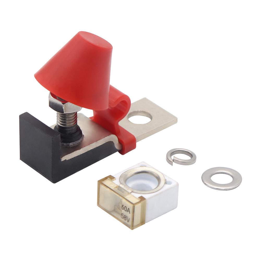 M8 Marine Rated Battery Fuse 30A-300A Marine Battery Terminal Holder with 58V Ring Fuse for Boat Truck for RV Cruise Ship Crane