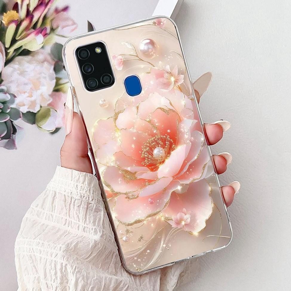 Для Samsung A21s Чехол Прозрачный Модный Роскошный Милый Расписная Задняя Крышка Для Samsung Galaxy A21s Чехол для Телефона A217F A217M A217N