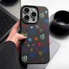 Cartoon Love Hearts Leather Texture Phone Case for iPhone 16 Pro 15 14 13 12 Pro Max 11 Shockproof Tpu Soft Matte Slim Cover