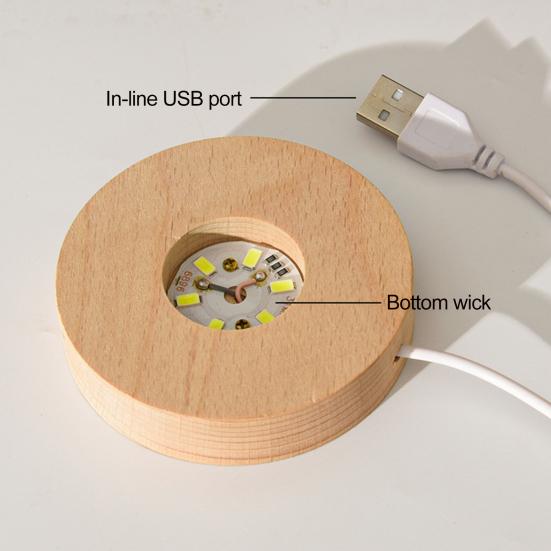 3D прозрачная сфера, солнечная система, искусственный хрустальный шар с деревянной основой, питание от USB, ночник, настольное украшение для спальни, гостиной