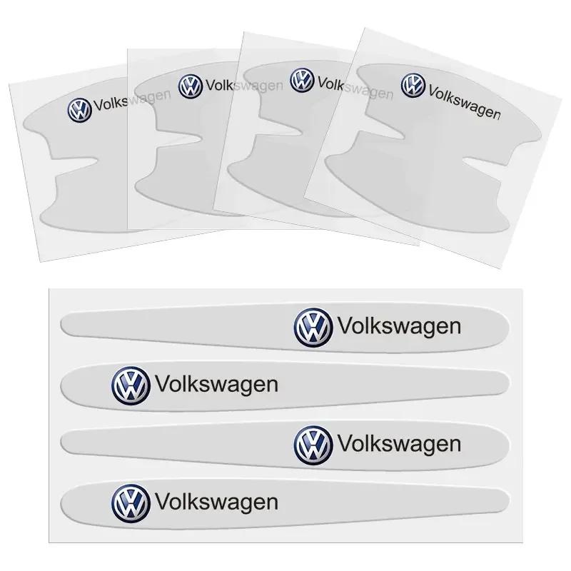 8Pcs Car Door Handle Stickers Anti Scratch Protector Films For VW Tiguan Arteon Taigo Caddy Sharan Beetle CC Amarok Transporter zj8