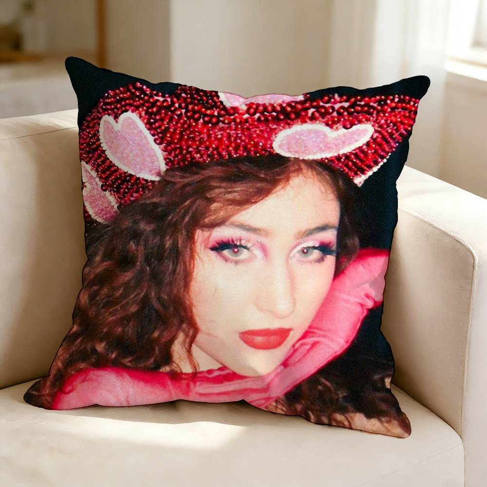 Midwest Emo CChappell Roan Square DoubleSided printed Pillow Case Bedroom Bedside Pillow Sofa Cushion Cover