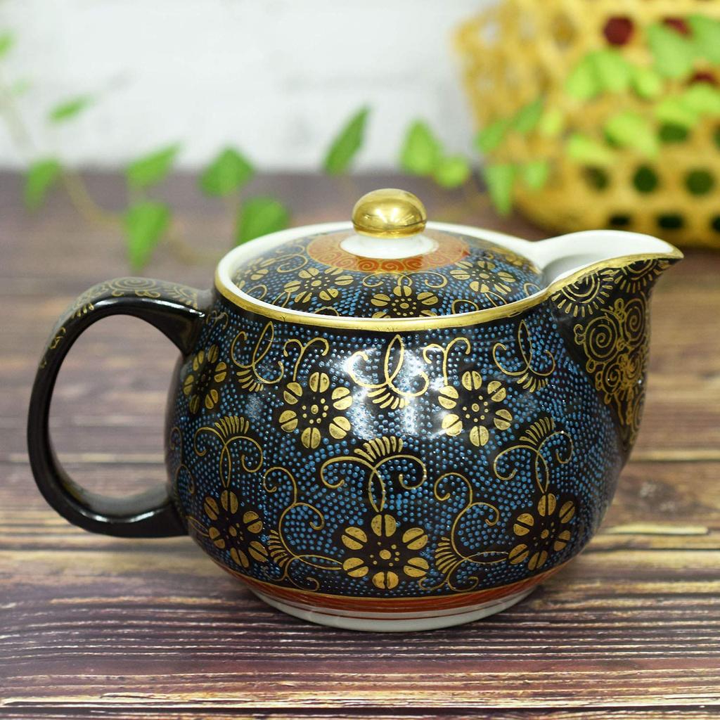 tea strainer Kutani ware iron Japanese tea made in Japan [With easy-to-clean net] pot, teapot, blue-grain porcelain, tableware, utensils,