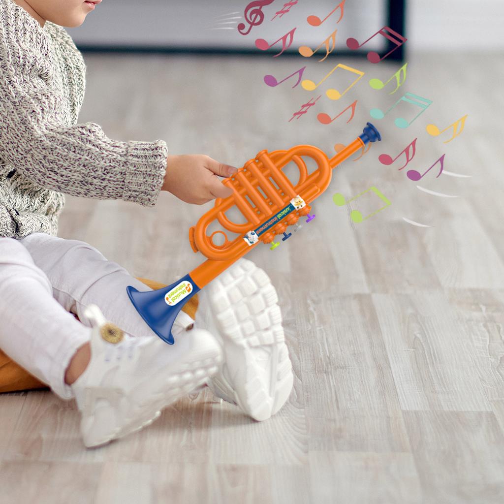 Realistic Children Trumpet Toy Musical Instrument Toy for Kids Music Interest Development Safe Educational Toy for Child