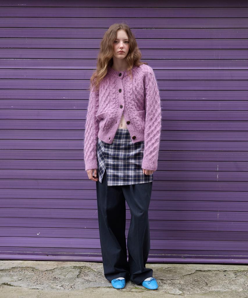 Murmure Pra Low Slit Check Skirt_Pra Skirt