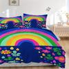 3pcs Rainbow Flowers Bedding Set, Suitable for Bedroom Decoration, (Includes 1 Duvet Cover And 2 Pillowcases, Quilt Not Included) yy250822138