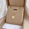 Pentagram Minimalist Wind Furnace Real Gold Necklace Female Collarbone Chain With Jewelry