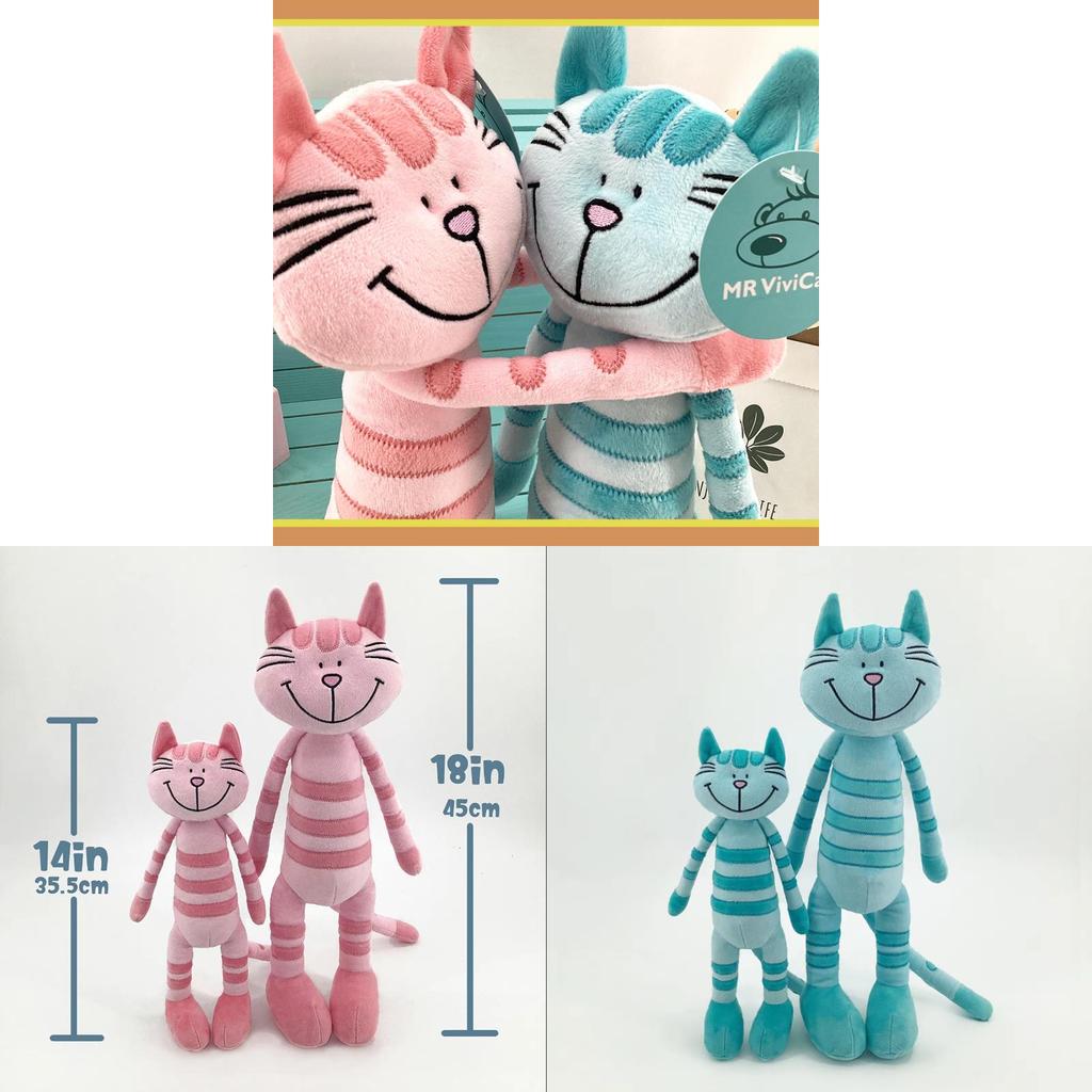 Christmas Plush Cat Doll With Soft Short Plush For Holiday Home Decor Gift For Kids