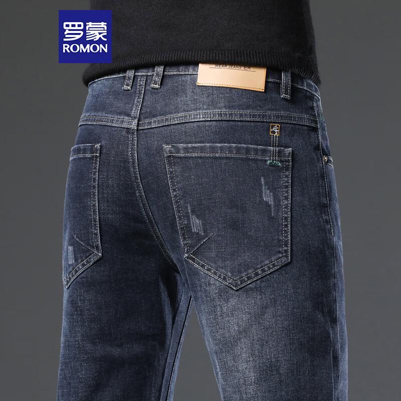ROMON Men's GZ22 Slim Straight Business Casual Jeans